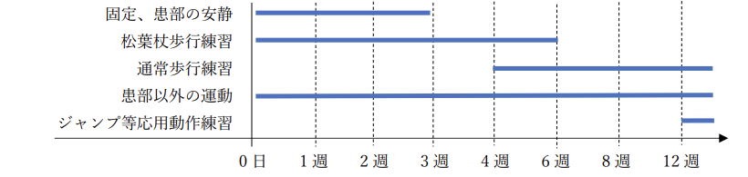 リハビリテーション（手術の場合）※基本的には手術した病院のプロトコルに準ずる