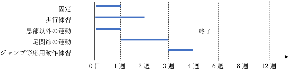 当院のプログラムの目安 軽症の場合